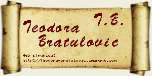 Teodora Bratulović vizit kartica